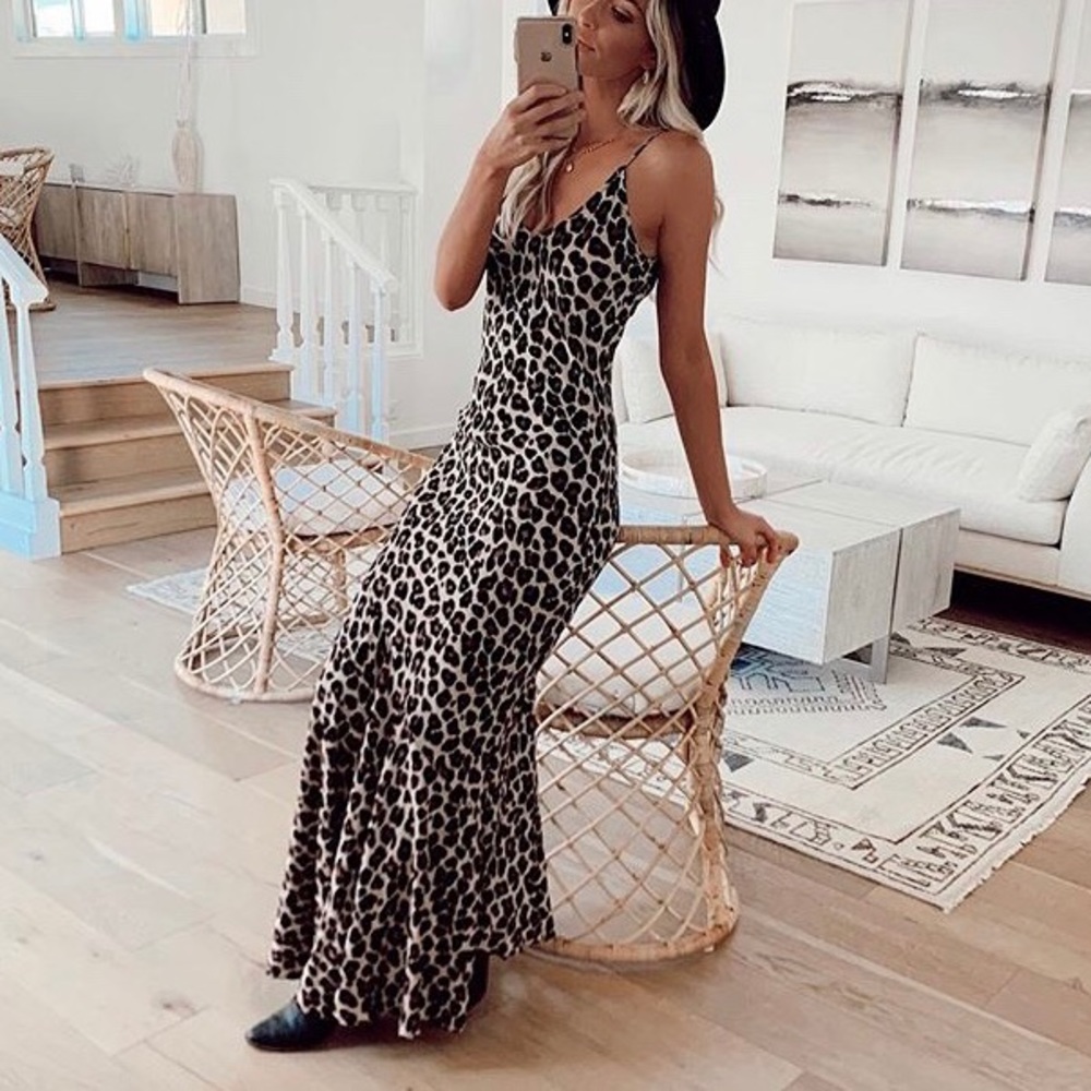 Leopard cami maxi dress
